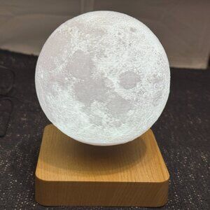 Levitating Moon Table Lamp, Magnetic Floating & Spinning Light